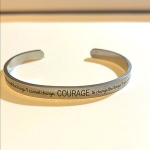 Silver Inspirational Cuff Bracelet - Serenity Prayer